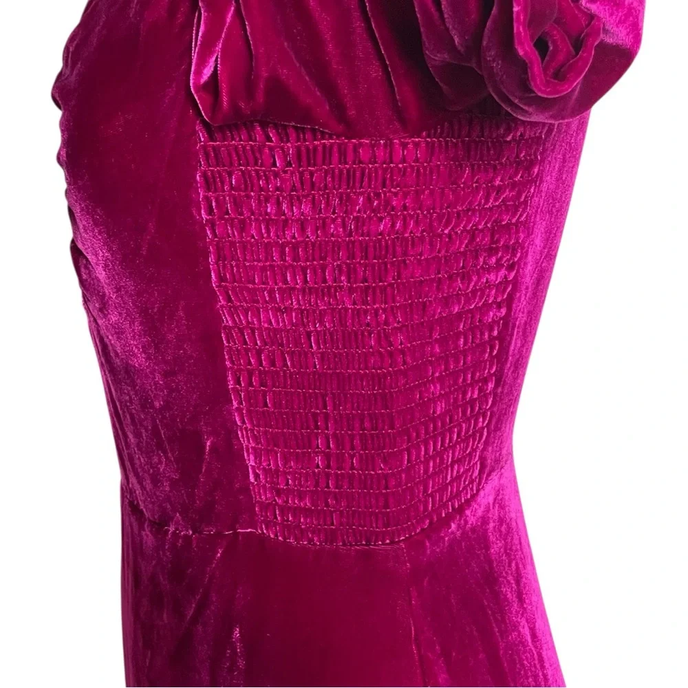 Rebecca Taylor 6 velvet dress fuchsia - Picture 7 of 9